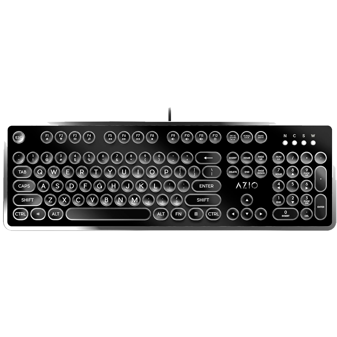 Teclado Azio Mk-Retro-01 Mecánico Diseño Retro Negro Switch Azul
