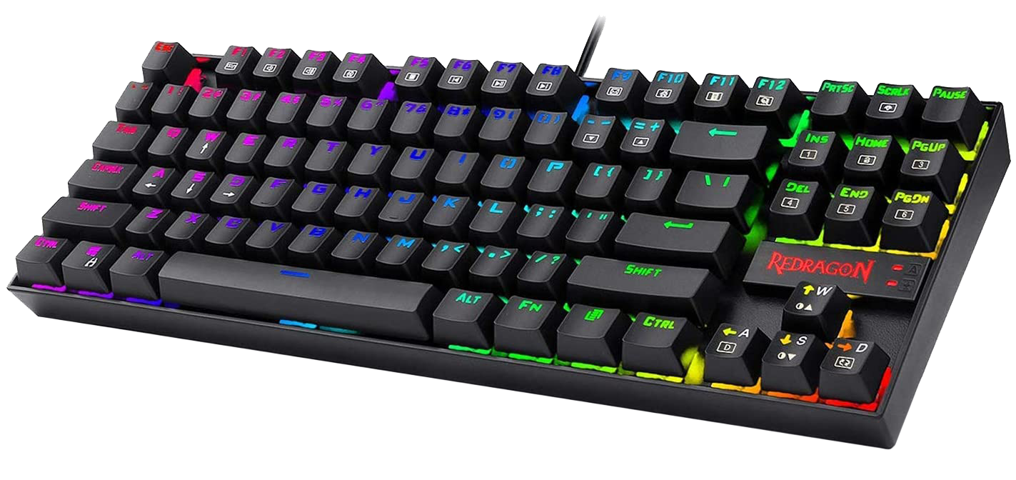 Teclado Redragon K552 Kumara Rainbow Mechanical Black Red Switch Español