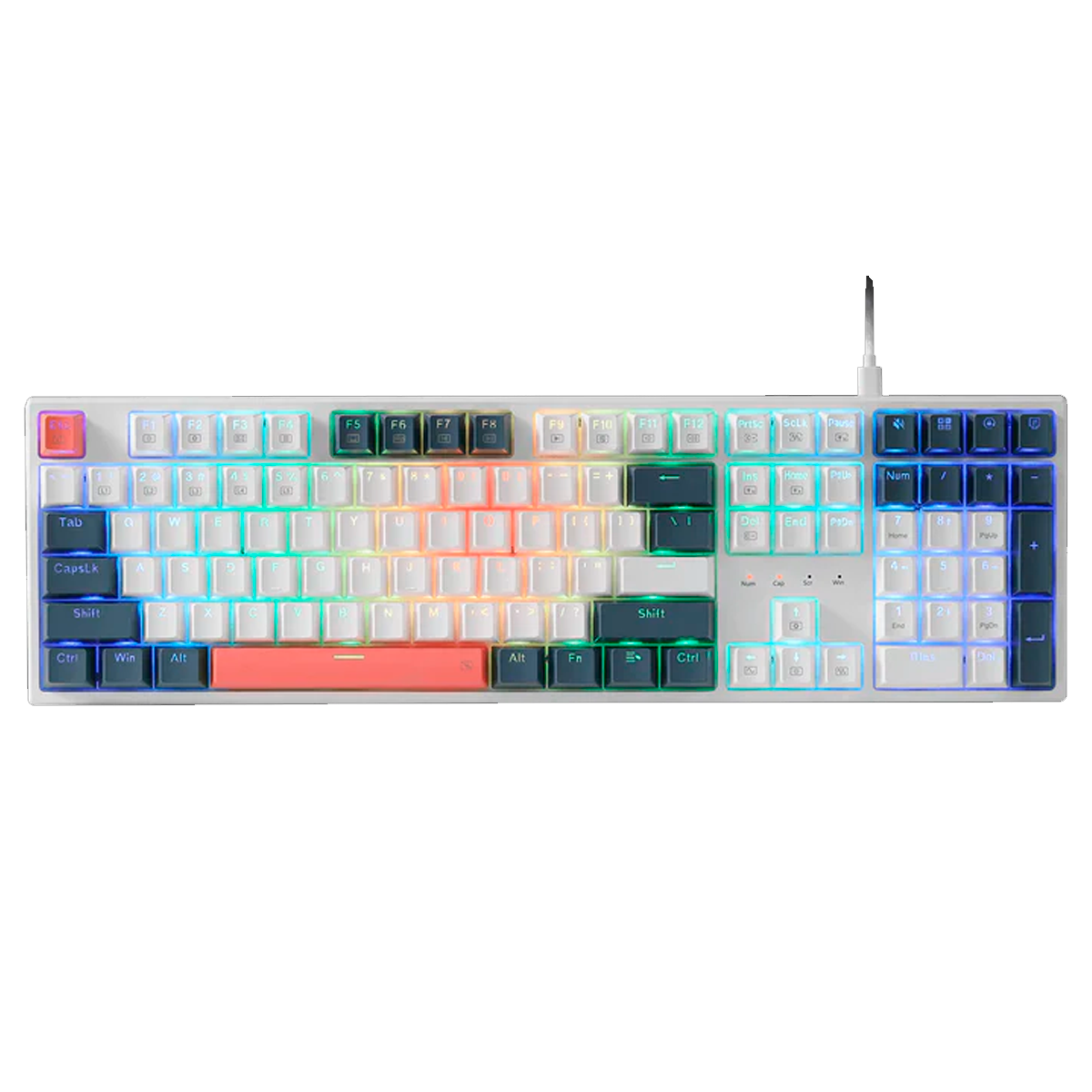 Teclado Redragon K668WBO Trundle RGB Mix 3 Color Red Switch 100%