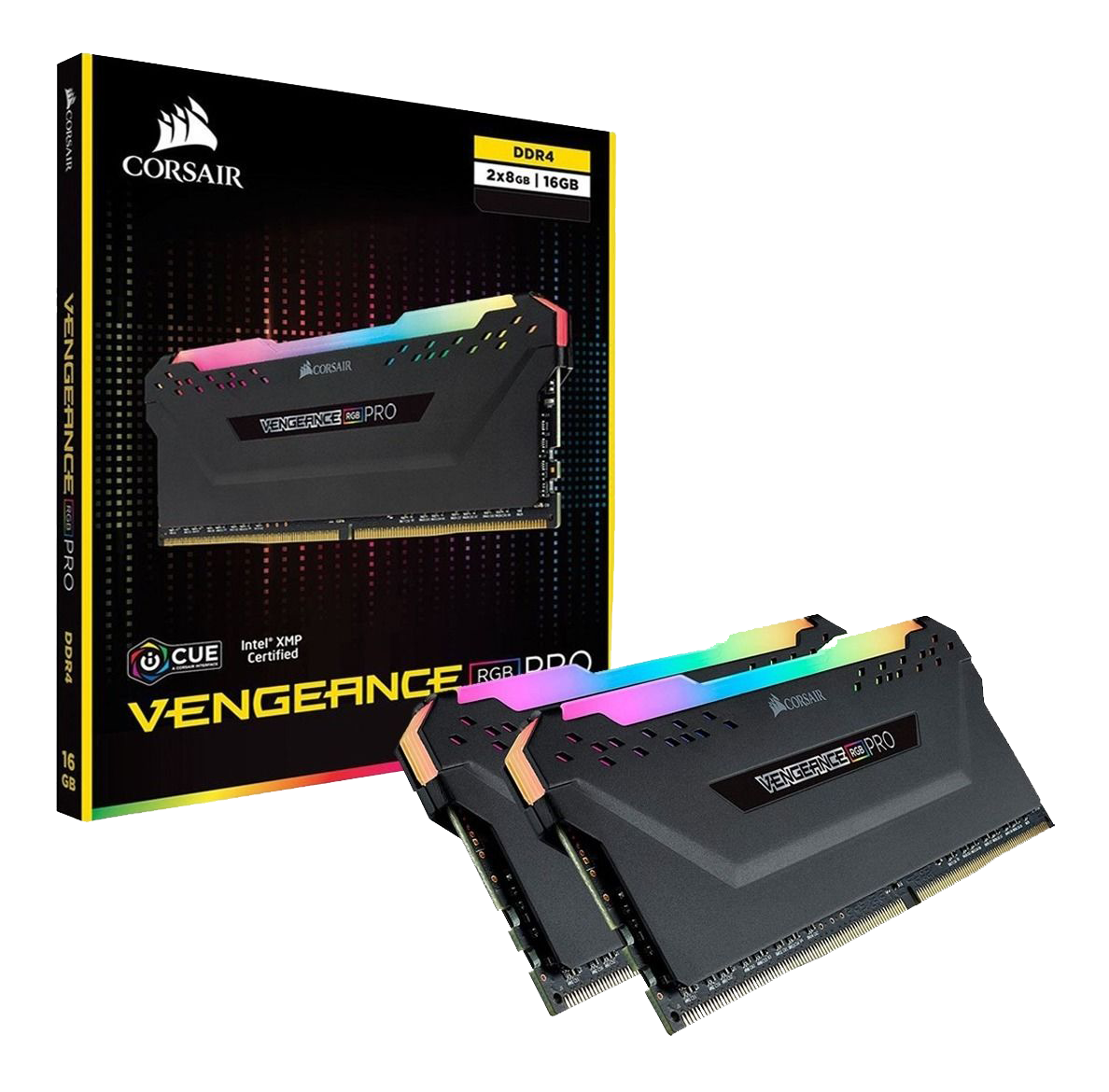 Memoria Ram Corsair Vengeance Rgb Pro 16Gb (2 X 8Gb) Ddr4 3200Mhz Led, Black