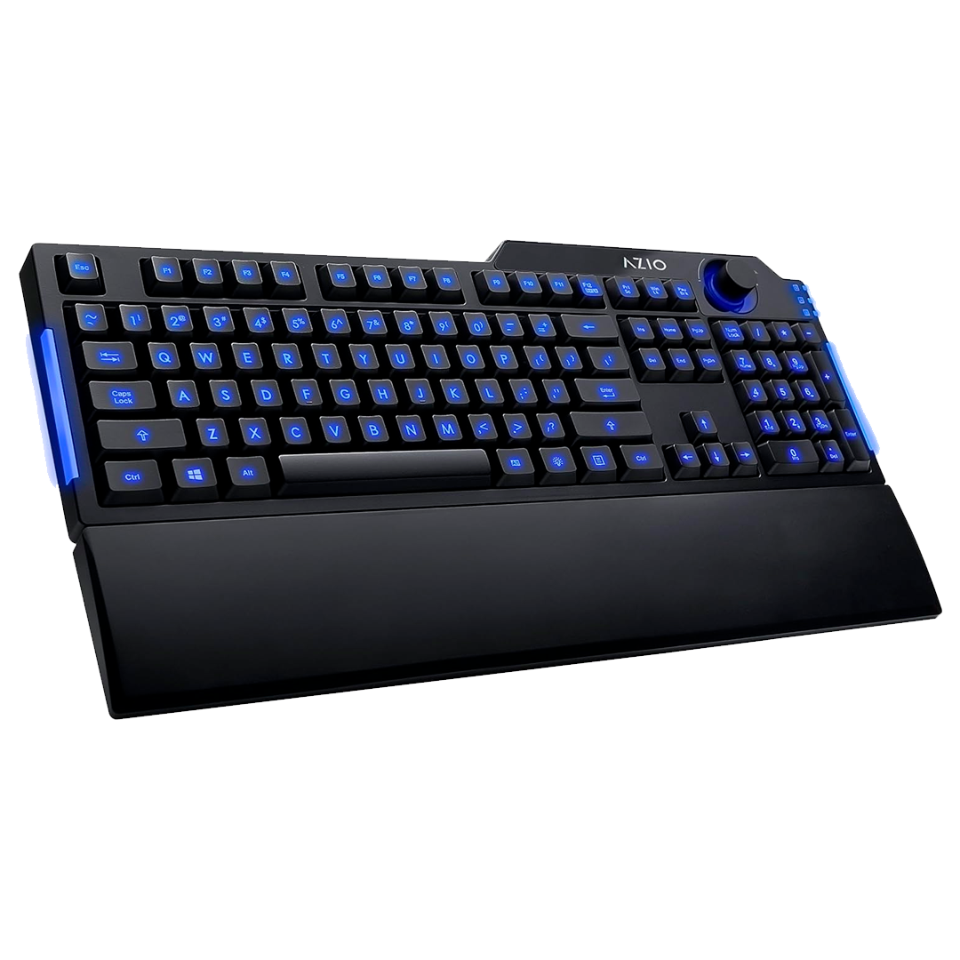 Teclado Azio Kb501 Membrana Usb Led Azul