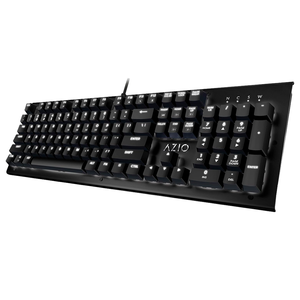 Teclado Azio Mk-Hue-Bk  Negro Mecánico Led Blanca  Switch Outemu Marron