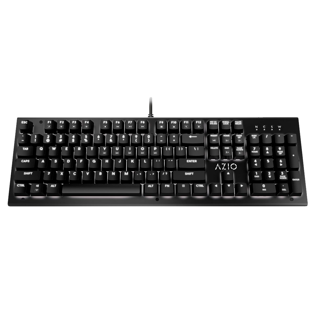 Teclado Azio Mk-Hue-Bk  Negro Mecánico Led Blanca  Switch Outemu Marron