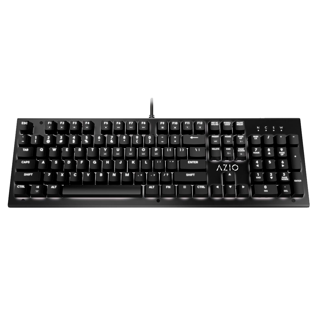 Teclado Azio Mk-Hue-Bk  Negro Mecánico Led Blanca  Switch Outemu Marron