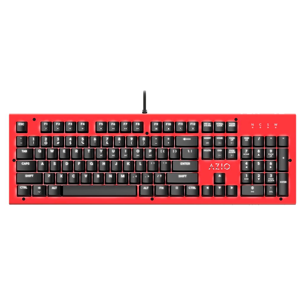 Teclado Azio Mk-Hue-Rd  Rojo Mecánico Led Blanca  Switch Outemu Marron