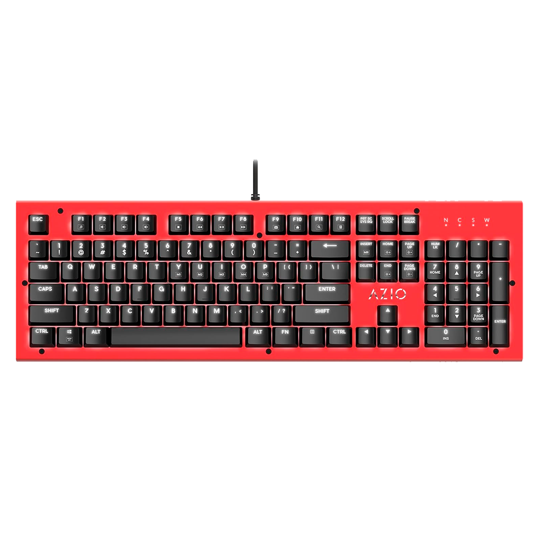 Teclado Azio Mk-Hue-Rd  Rojo Mecánico Led Blanca  Switch Outemu Marron