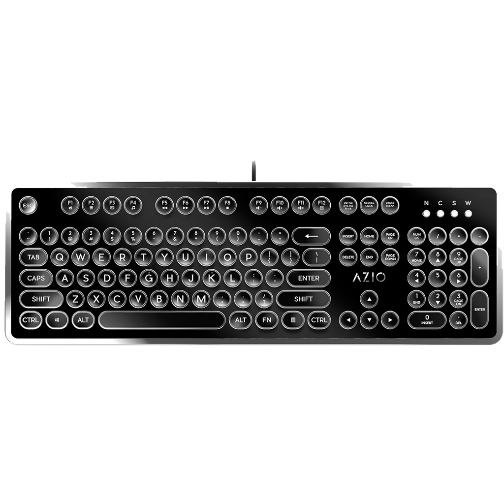Teclado Azio Mk-Retro-01 Mecánico Diseño Retro Negro Switch Azul