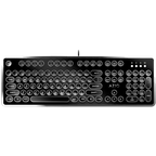 Teclado Azio Mk-Retro-01 Mecánico Diseño Retro Negro Switch Azul