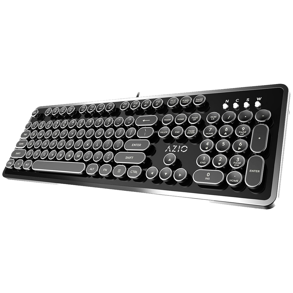 Teclado Azio Mk-Retro-01 Mecánico Diseño Retro Negro Switch Azul