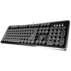 Teclado Azio Mk-Retro-01 Mecánico Diseño Retro Negro Switch Azul