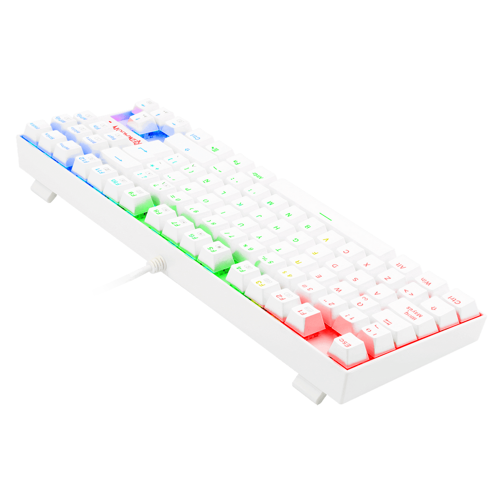 Teclado Redragon K552W Kumara Rgb Blanco Mecánico Español Switch Azul