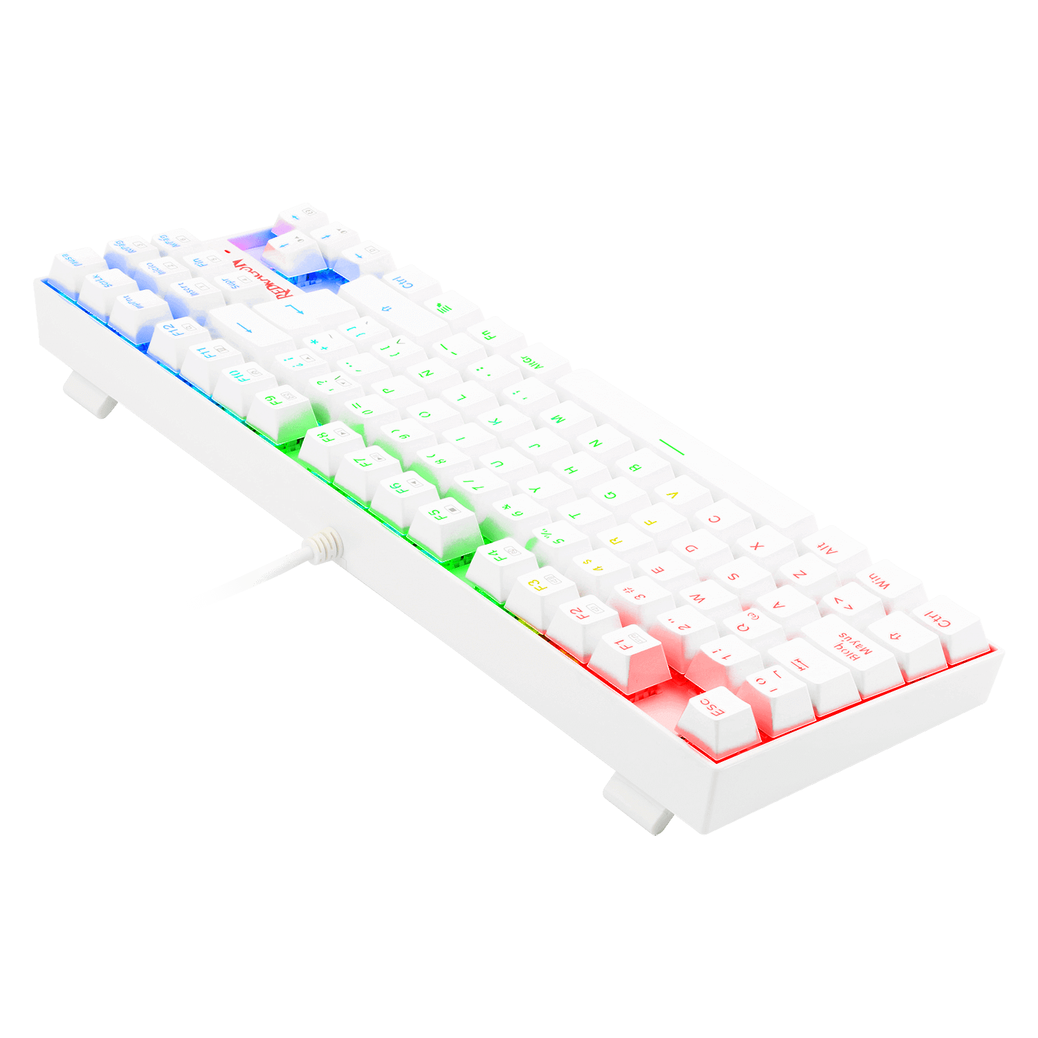 Teclado Redragon K552W Kumara Rgb Blanco Mecánico Español Switch Azul