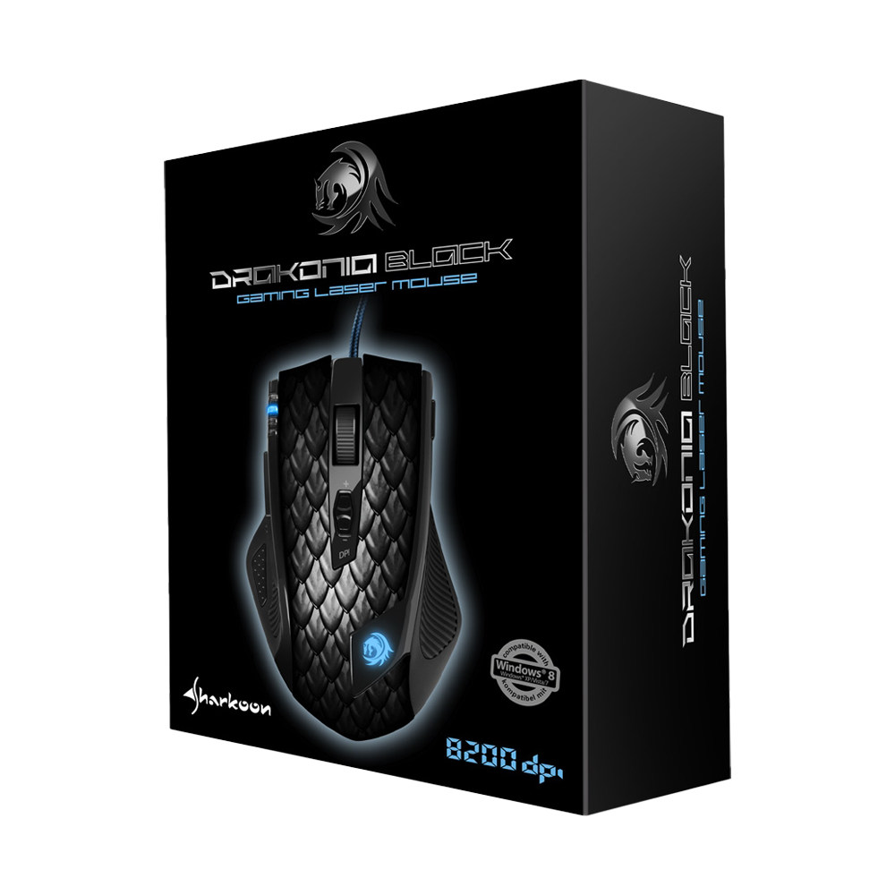 Mouse Sharkoon Drakonia Negro Gaming  8.200 Dpi
