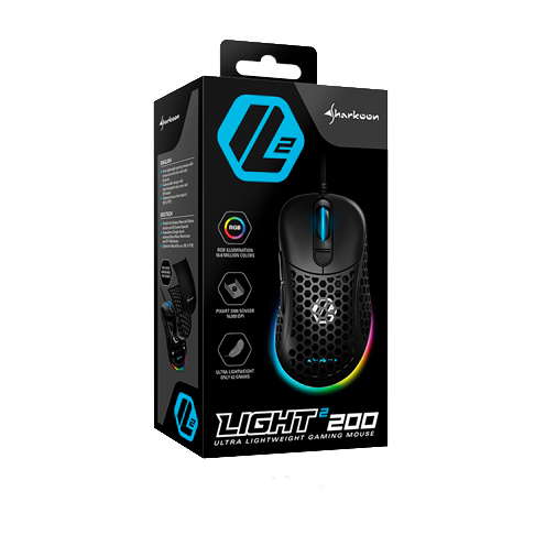 Mouse Sharkoon Light² 200 Rgb Optico Negro 16.000 Dpi