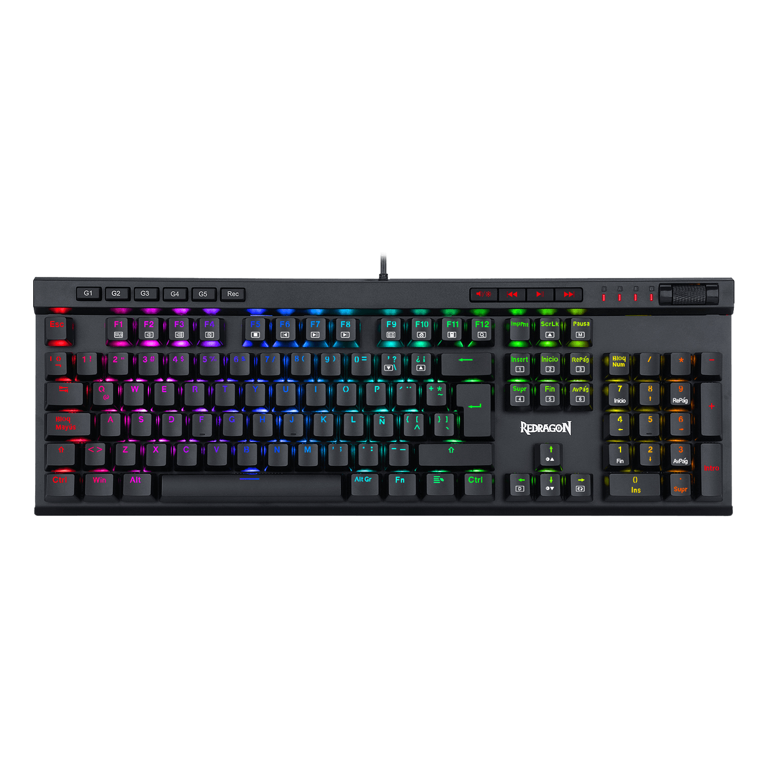Teclado Redragon K580 Vata Pro Rgb  Mecánico Español Switch Rojo