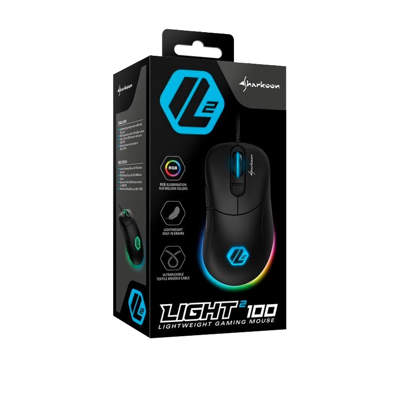 Mouse Sharkoon Light² 100 U Gaming Rgb  Negro 5.000 Dpi