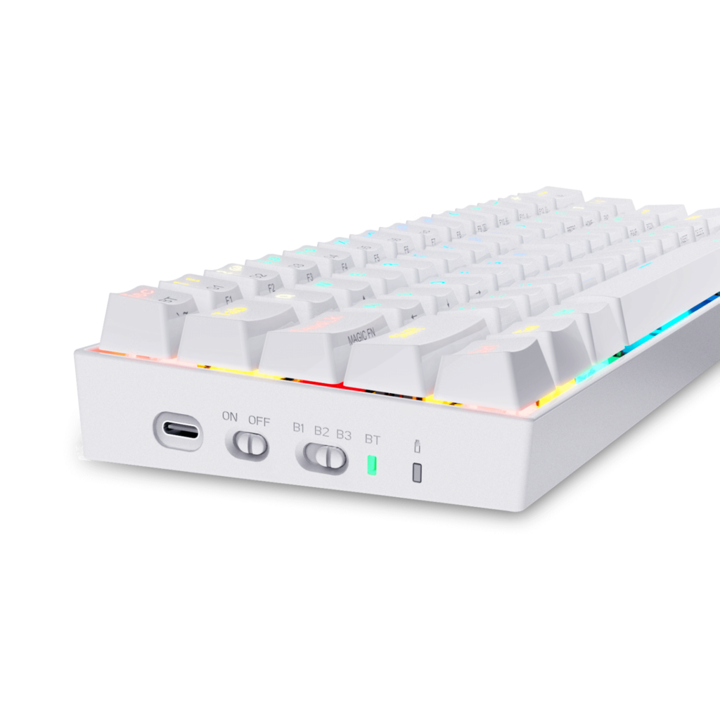 Teclado Redragon K530W Draconic Rgb  Blanco Mecánico Switch Marrón
