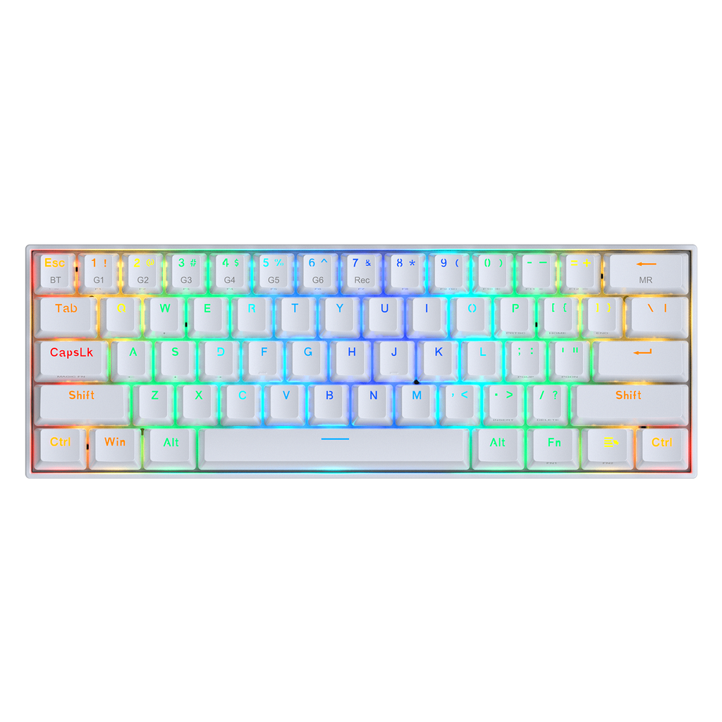 Teclado Redragon K530W Draconic Rgb  Blanco Mecánico Switch Marrón