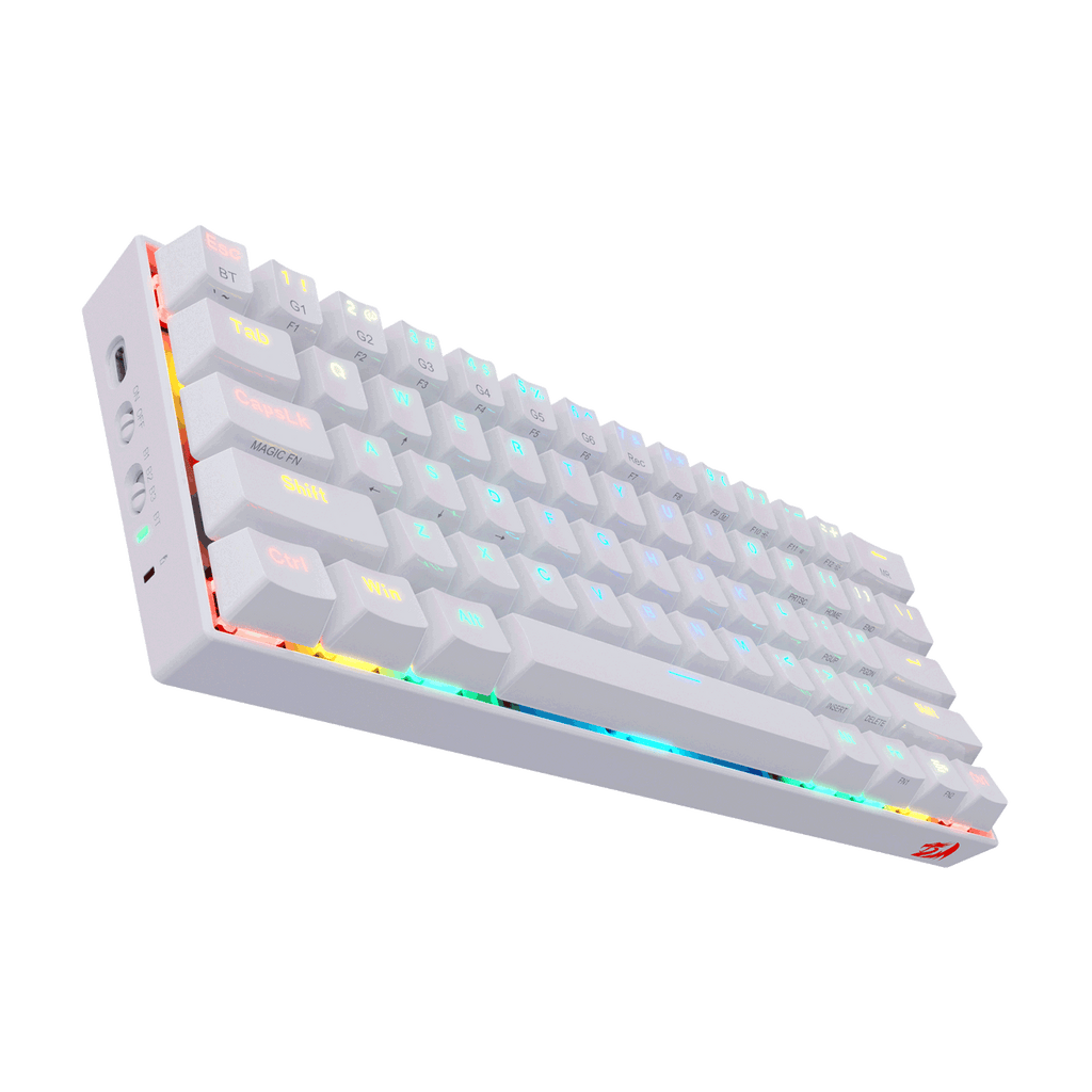Teclado Redragon K530W Draconic Rgb  Blanco Mecánico Switch Marrón