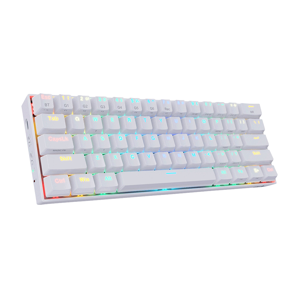 Teclado Redragon K530W Draconic Rgb  Blanco Mecánico Switch Marrón