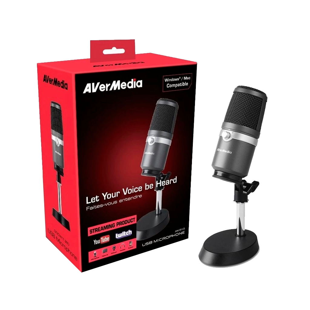 Microfono Avermedia  Am310  Godwit Unidireccional, Usb, 3,5Mm