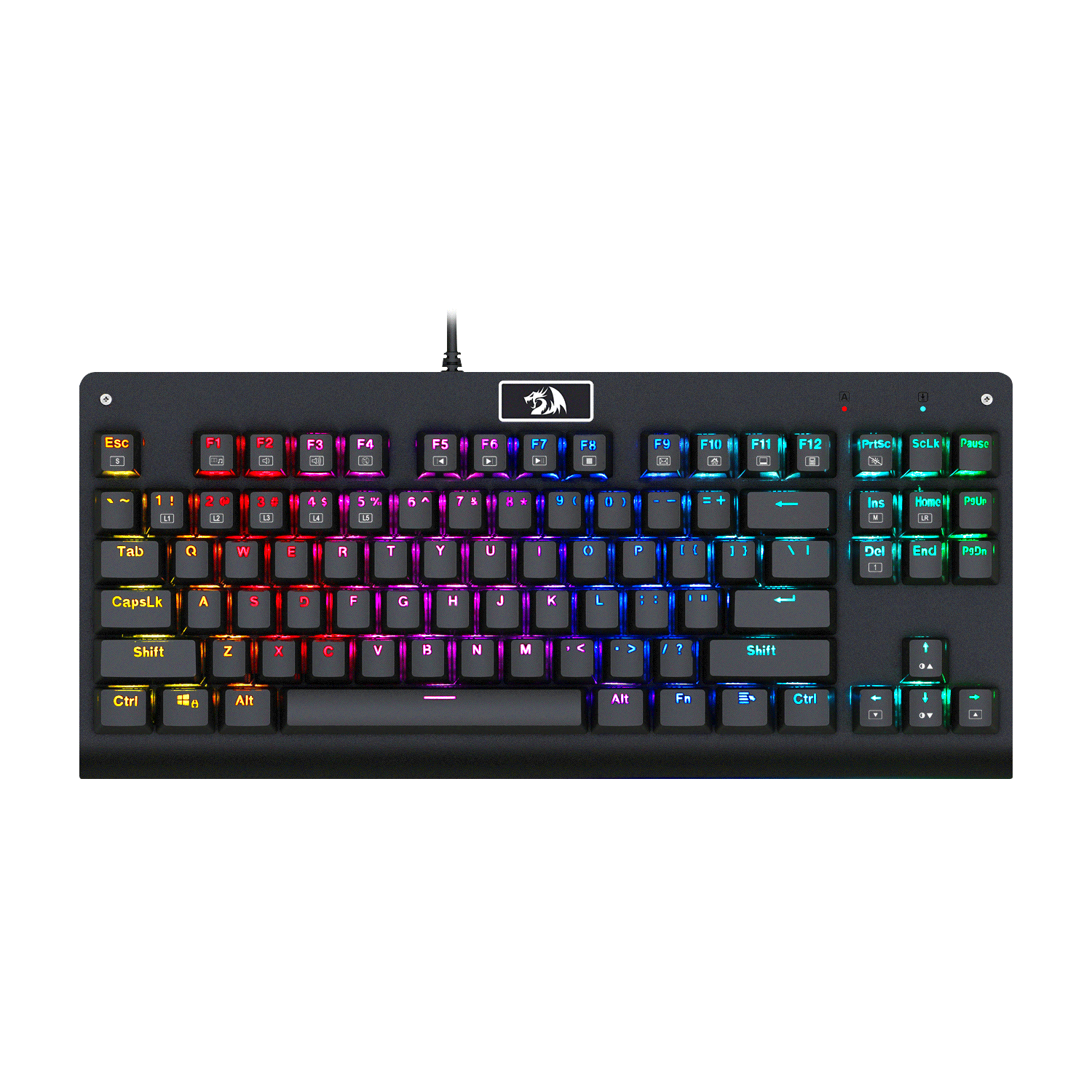 Teclado Redragon K568  Dark Avenger Rgb Mecánico Español Switch Rojo