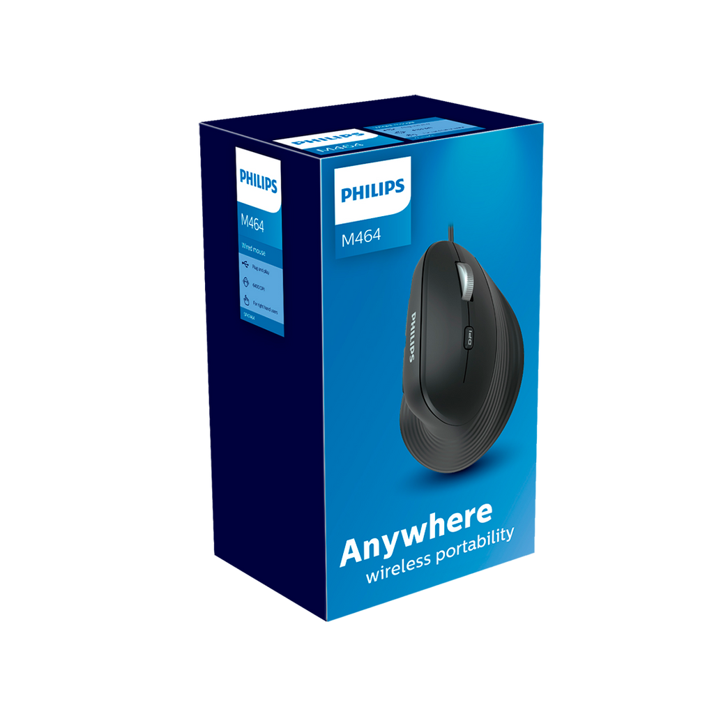Mouse Philips  M464 Cableado Usb 6.400 Dpi