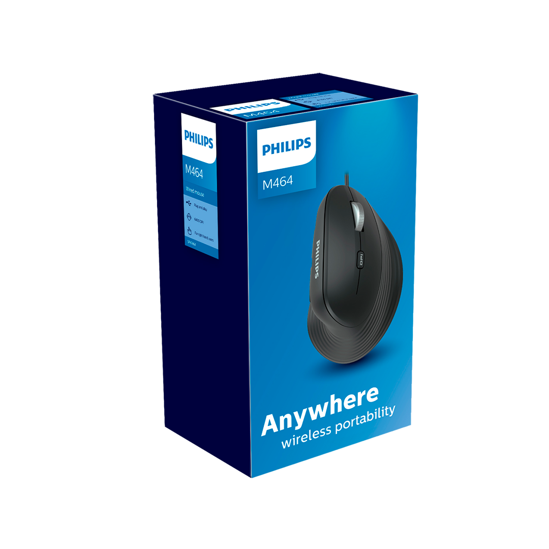 Mouse Philips  M464 Cableado Usb 6.400 Dpi