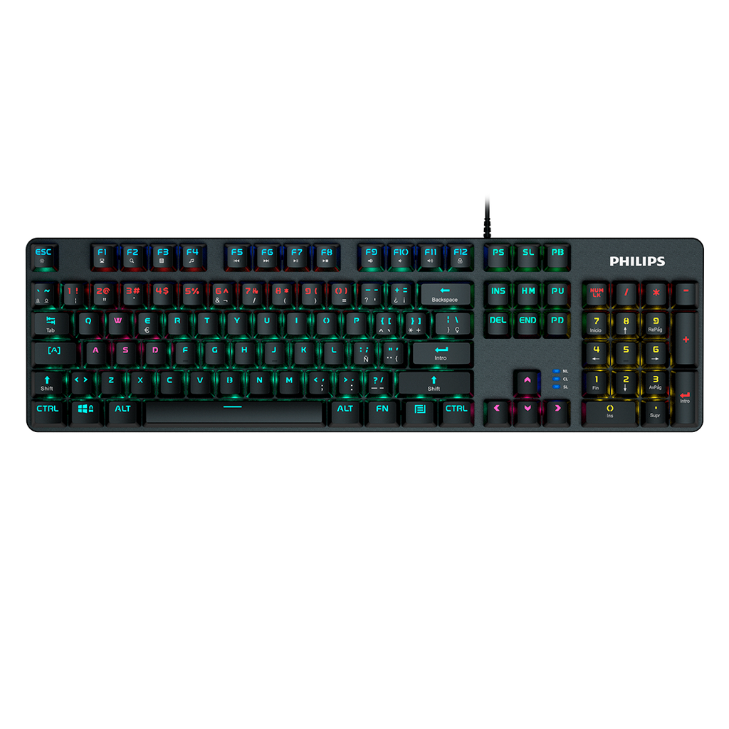 Teclado Philips G401 Mecánico Usb  Español Switch Azul