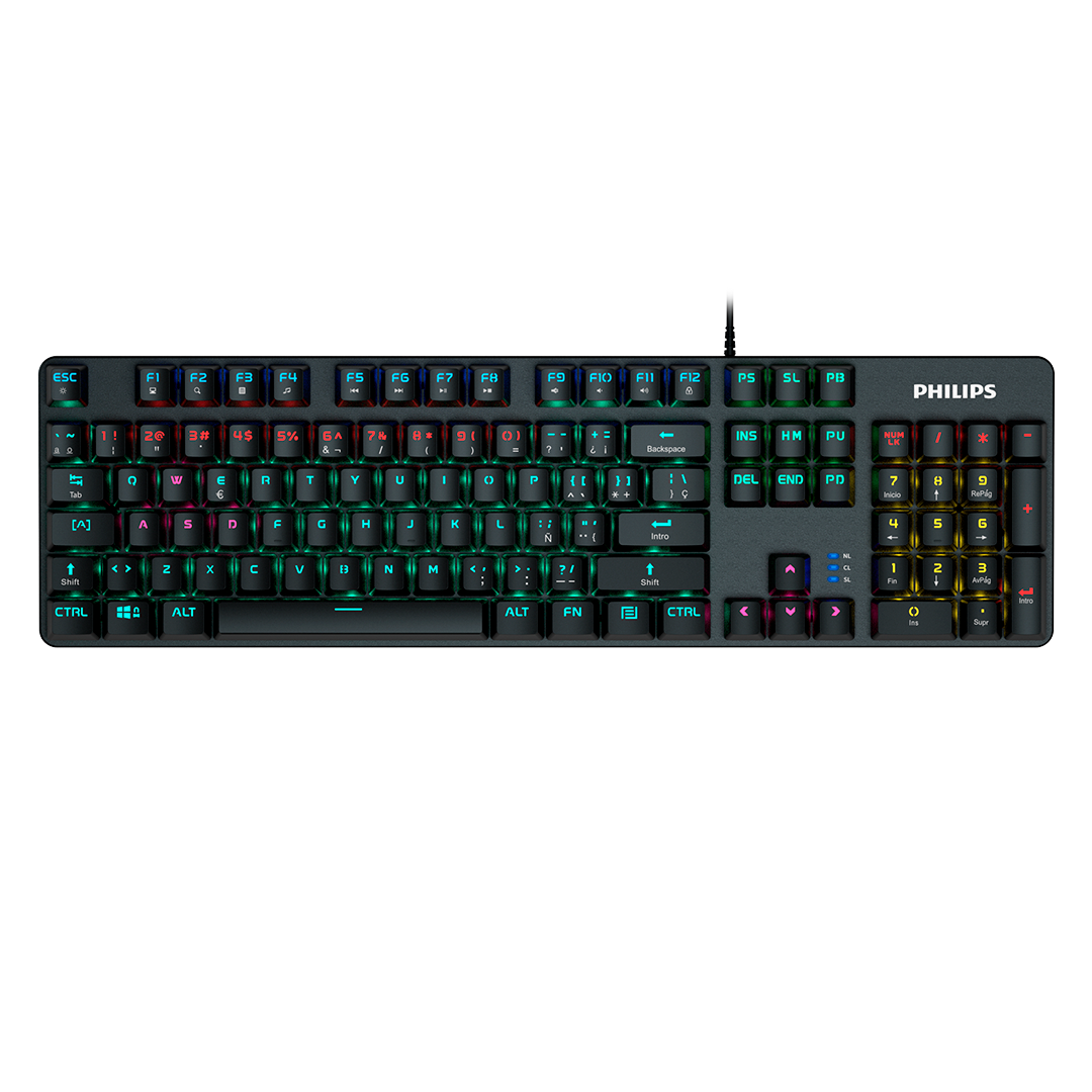 Teclado Philips G401 Mecánico Usb  Español Switch Azul