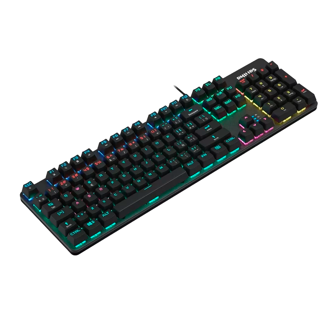 Teclado Philips G401 Mecánico Usb  Español Switch Azul
