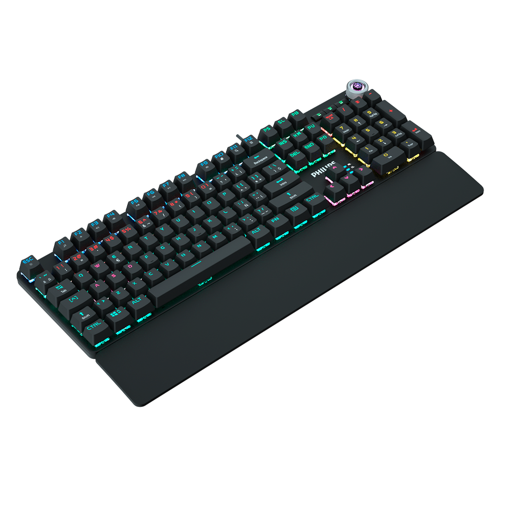 Teclado Philips G605 Rgb Mecánico Usb  Español Switch Azul