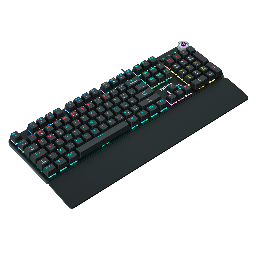 Teclado Philips G605 Rgb Mecánico Usb  Español Switch Azul