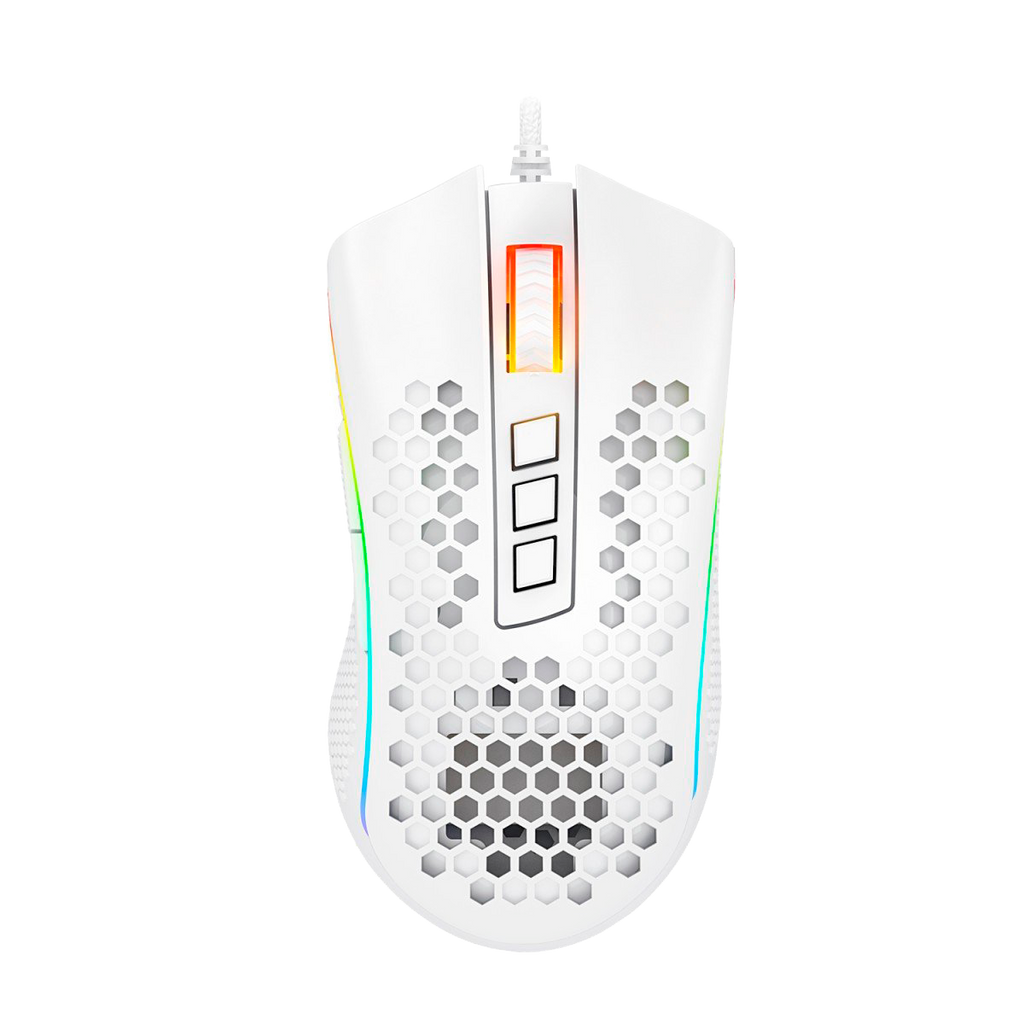 Mouse Redragon M988W Storm Elite Blanco Rgb 16.000 Dpi