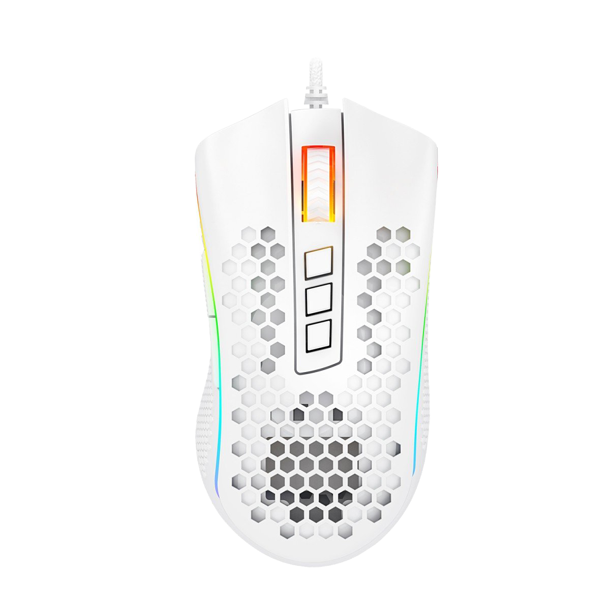 Mouse Redragon M988W Storm Elite Blanco Rgb 16.000 Dpi