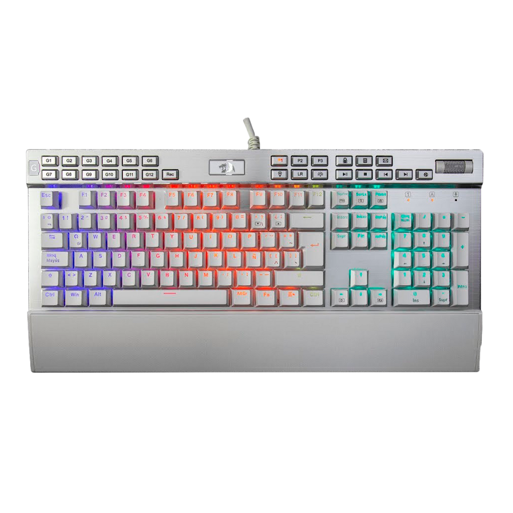 Teclado Redragon K550W Yama Blanco Mecánico Español Usb Switch Púrpura