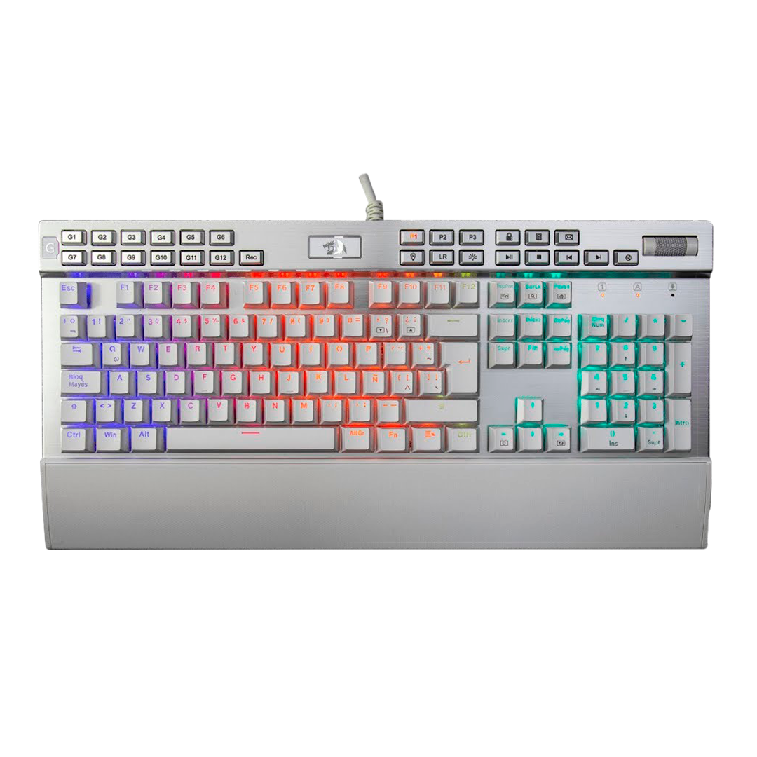 Teclado Redragon K550W Yama Blanco Mecánico Español Usb Switch Púrpura
