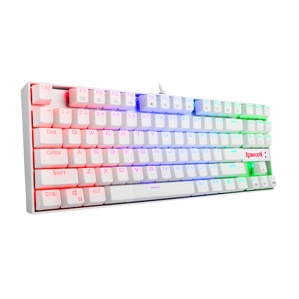 Teclado Redragon K552W Kumara Rgb Blanco Mecánico Español Switch Rojo
