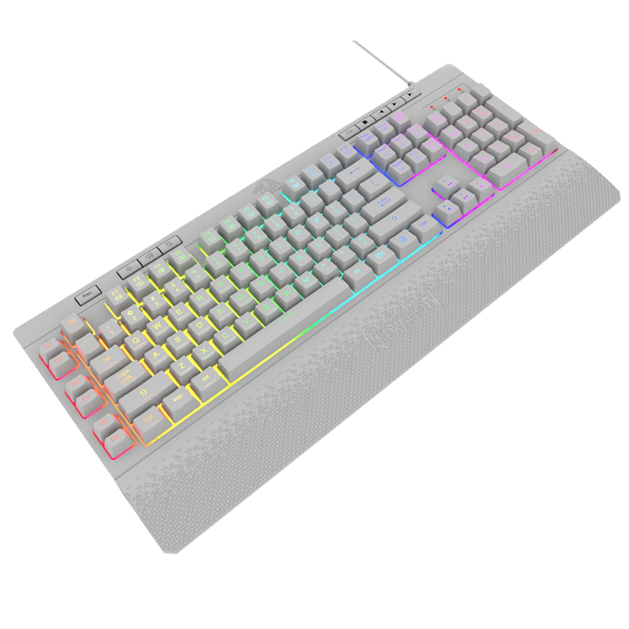 Teclado Redragon K512W Shiva Rgb Blanco Membrana  Usb Español