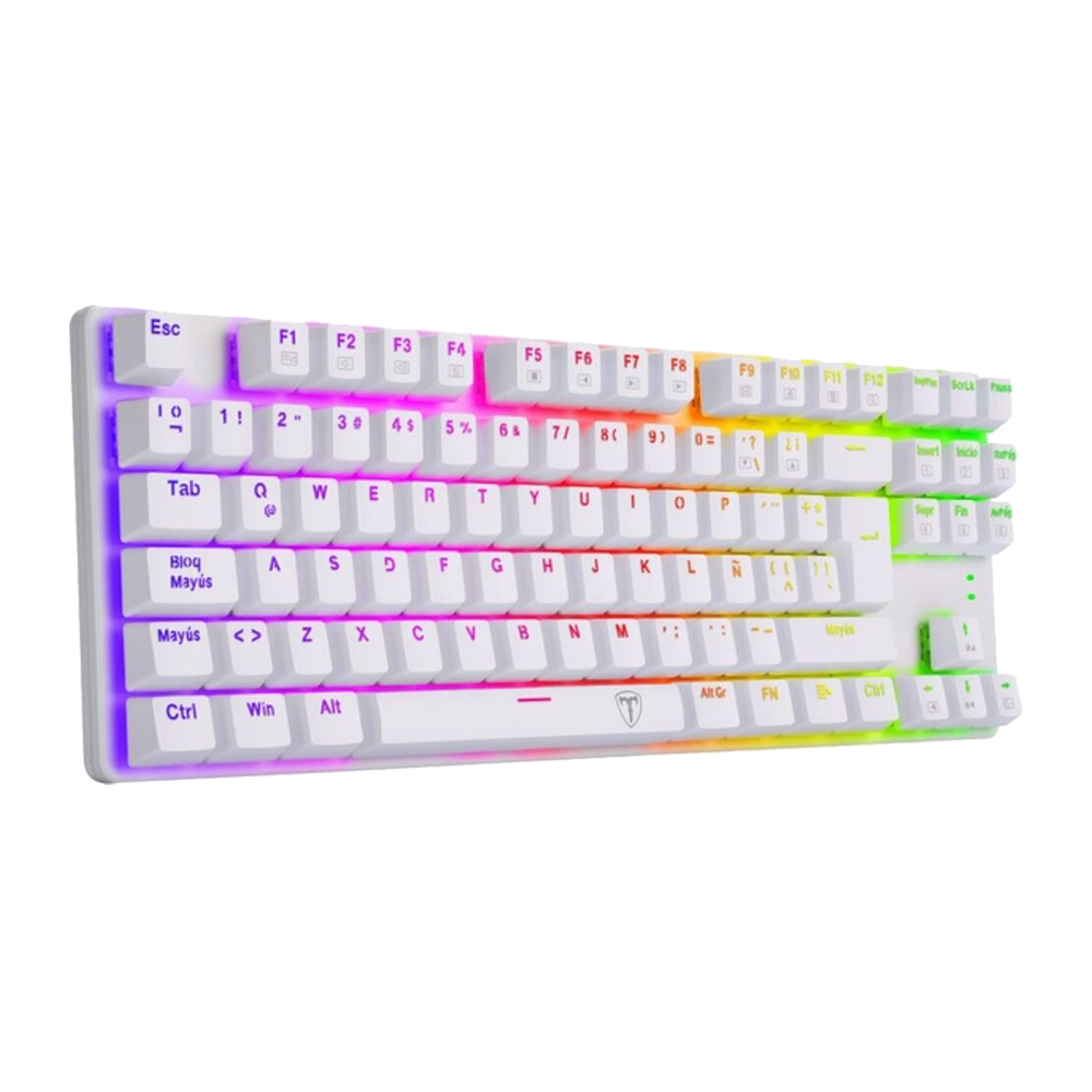Teclado T-Dagger Bora Rgb  Blanco Mecánico Usb Español Switch Azul