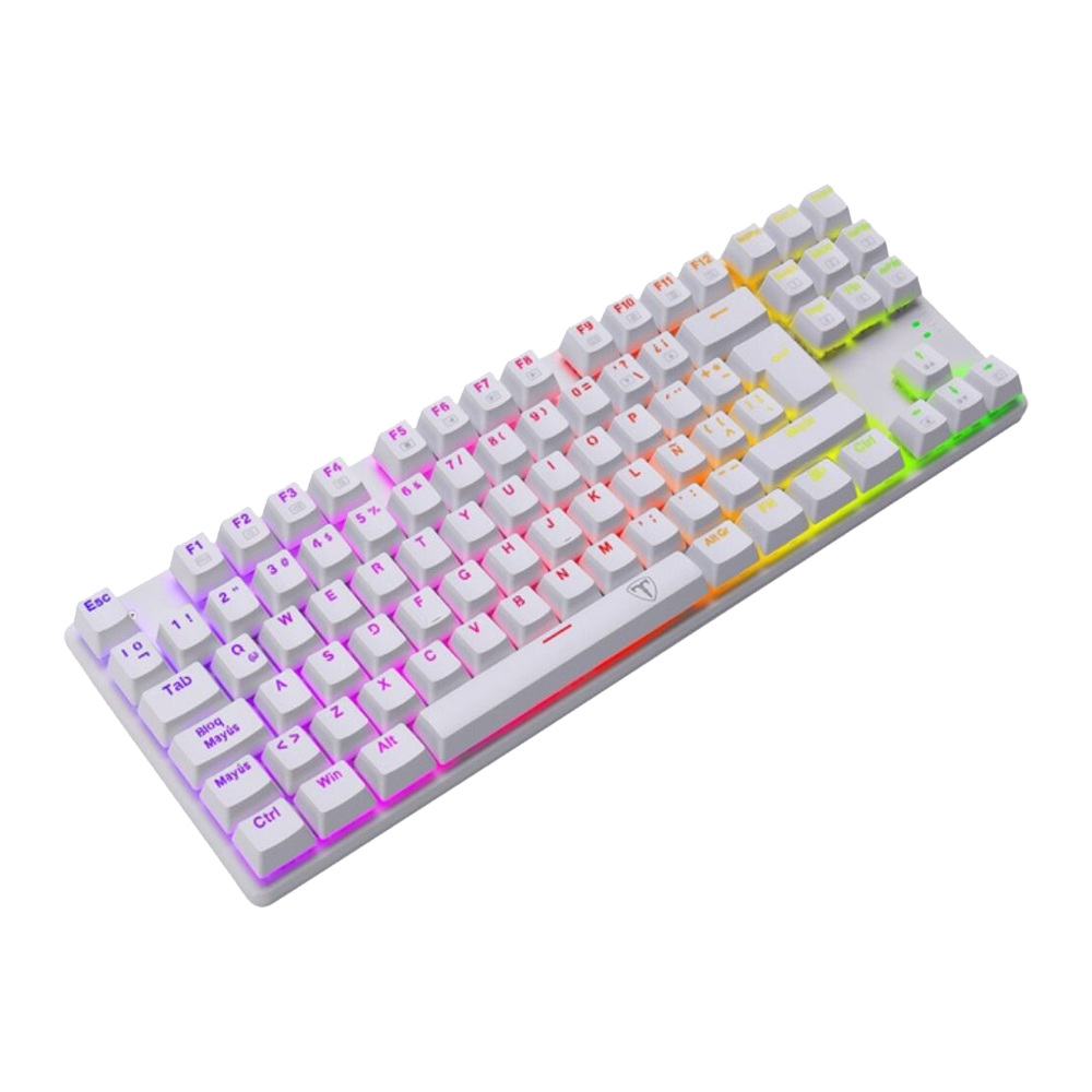 Teclado T-Dagger Bora Rgb  Blanco Mecánico Usb Español Switch Azul