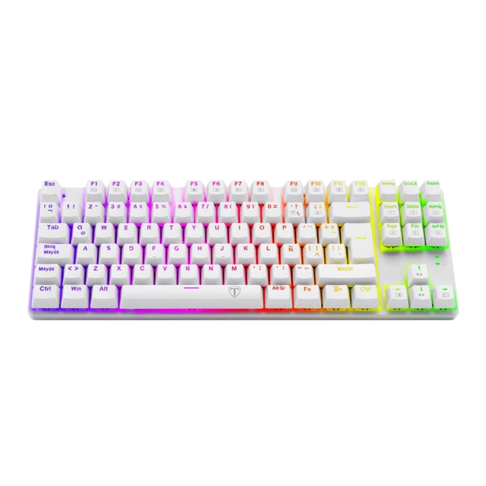 Teclado T-Dagger Bora Rgb  Blanco Mecánico Usb Español Switch Azul
