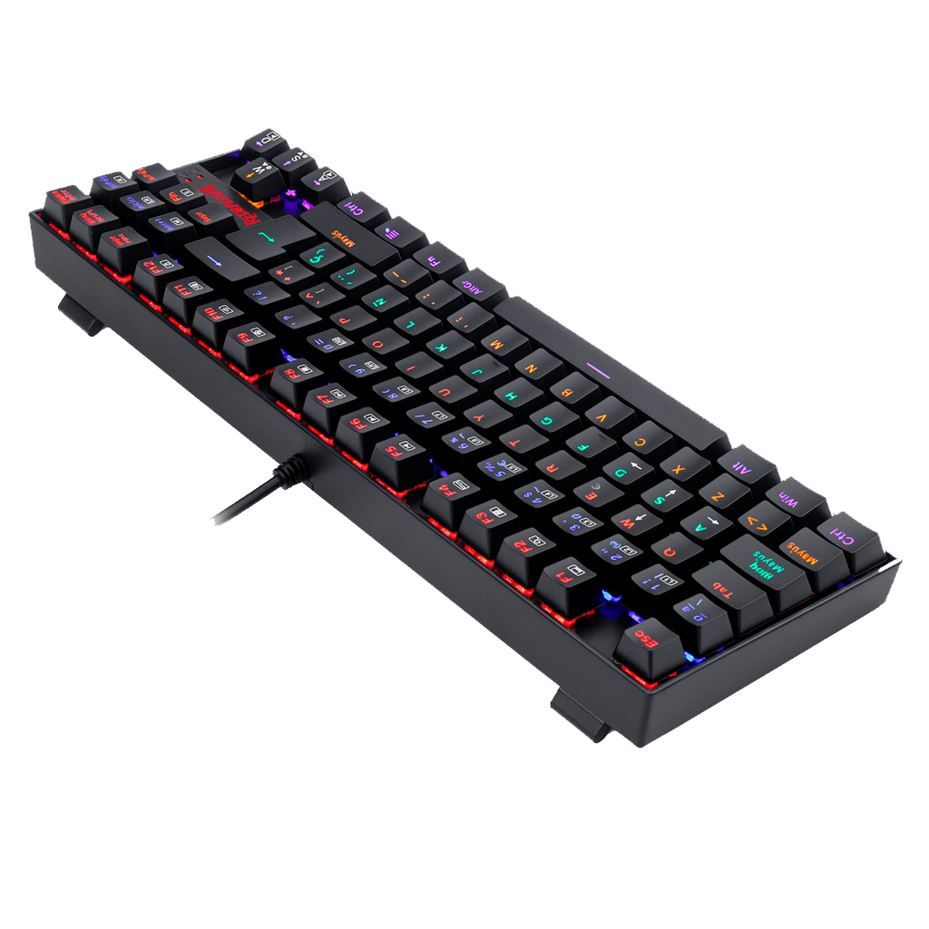 Teclado Redragon K552 Kumara Rainbow Mechanical Black Red Switch Español