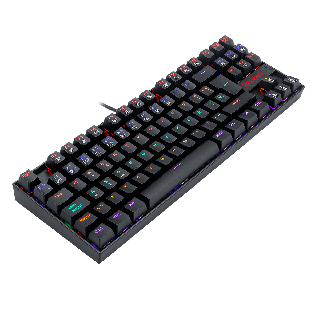 Teclado Redragon K552 Kumara Rainbow Mechanical Black Red Switch Español