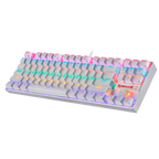 Teclado Redragon K552W Kumara Blanco Mecánico Arcoiris Español Switch Rojo
