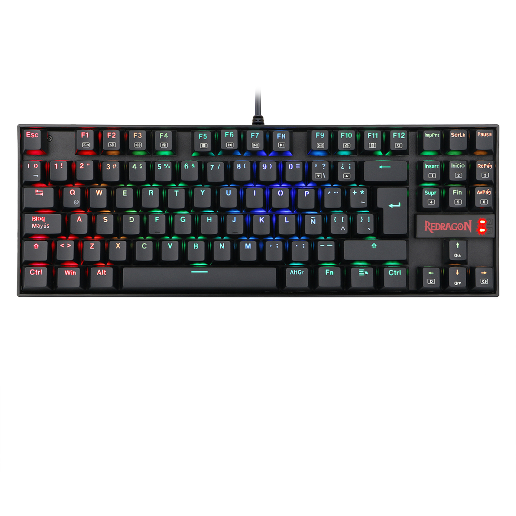 Teclado Redragon K552 Kumara Mecánico Rgb Negro Español Switch Azul