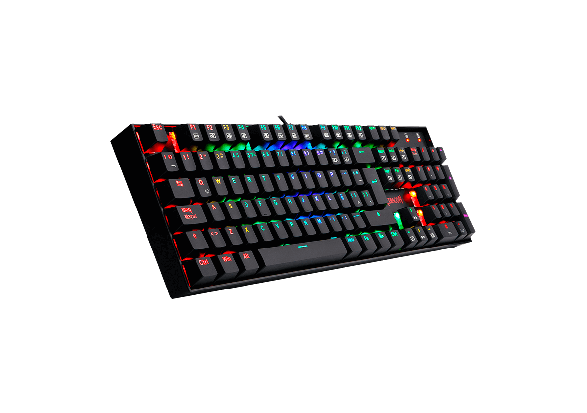 Teclado Redragon K552 Kumara Mecánico Rgb Negro Español Switch Azul