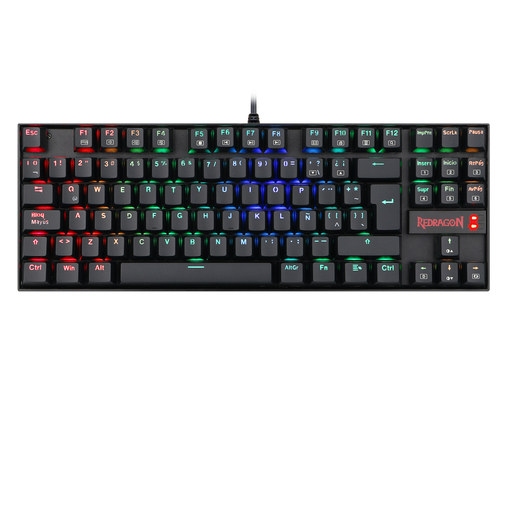Teclado Redragon K552 Kumara Mecánico Rgb Negro Español Switch Rojo