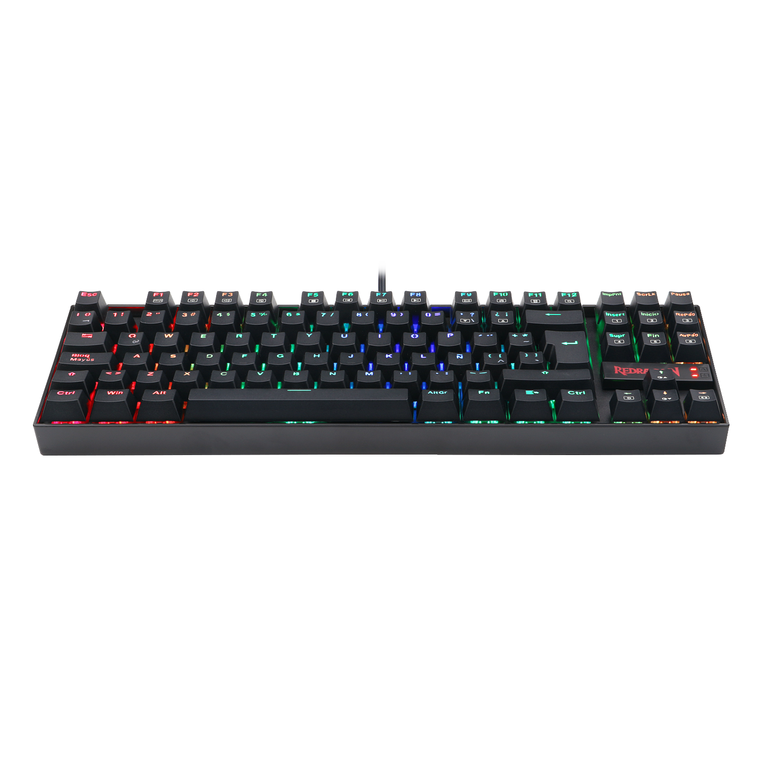 Teclado Redragon K552 Kumara Mecánico Rgb Negro Español Switch Rojo
