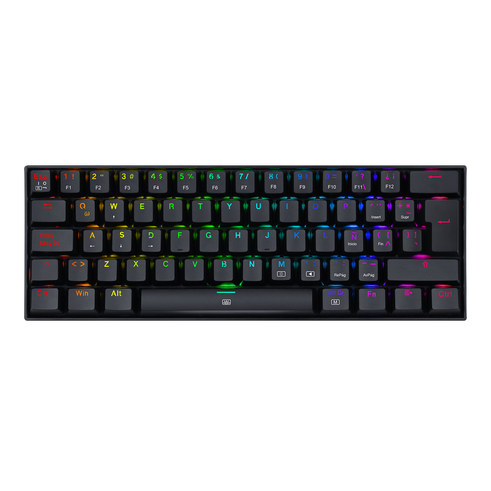 Teclado Redragon K630 Dragonborn Negro Mecánico Led Roja  Switch Café